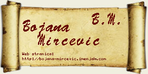Bojana Mirčević vizit kartica